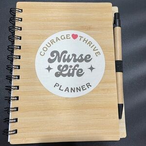 Nurse planner wood style  with pen holder